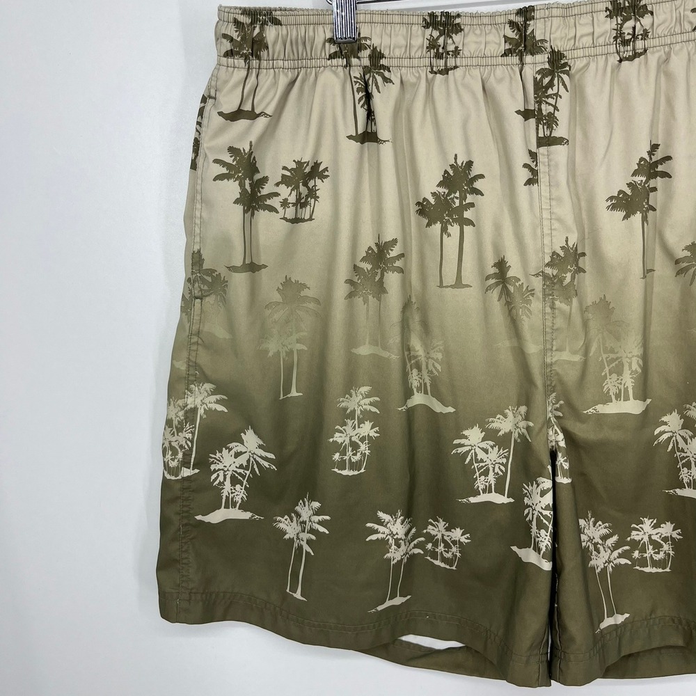 Croft & Barrow Mens XXL Swim Trunks Palm Tree Tropical Ombre Green Board Shorts - Picture 7 of 12